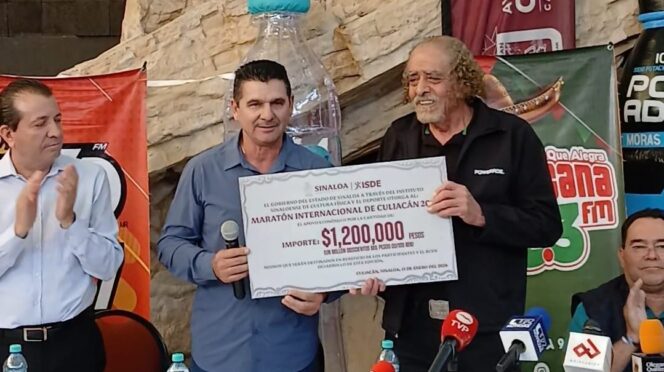Gobierno de Sinaloa entrega apoyo de 1 millón 200 mil pesos al Maratón Internacional de Culiacán